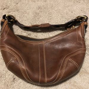 Brown leather Coach purse